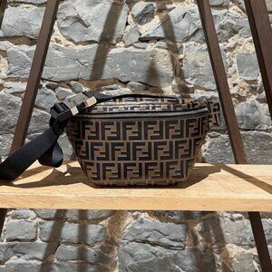 Fendi 2019 Embossed Leather FF Zucca Belt Bag
